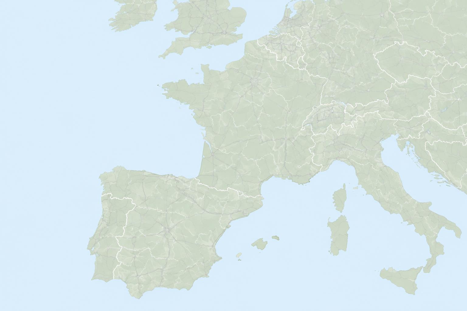 Mapa ilustrativo de Francia y España